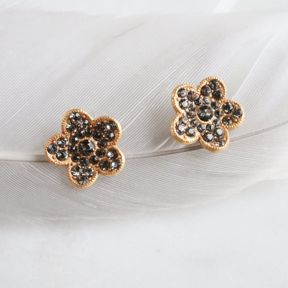 
                      
                        EAR-JM Black Diamond Encrusted Flower Post Earring
                      
                    