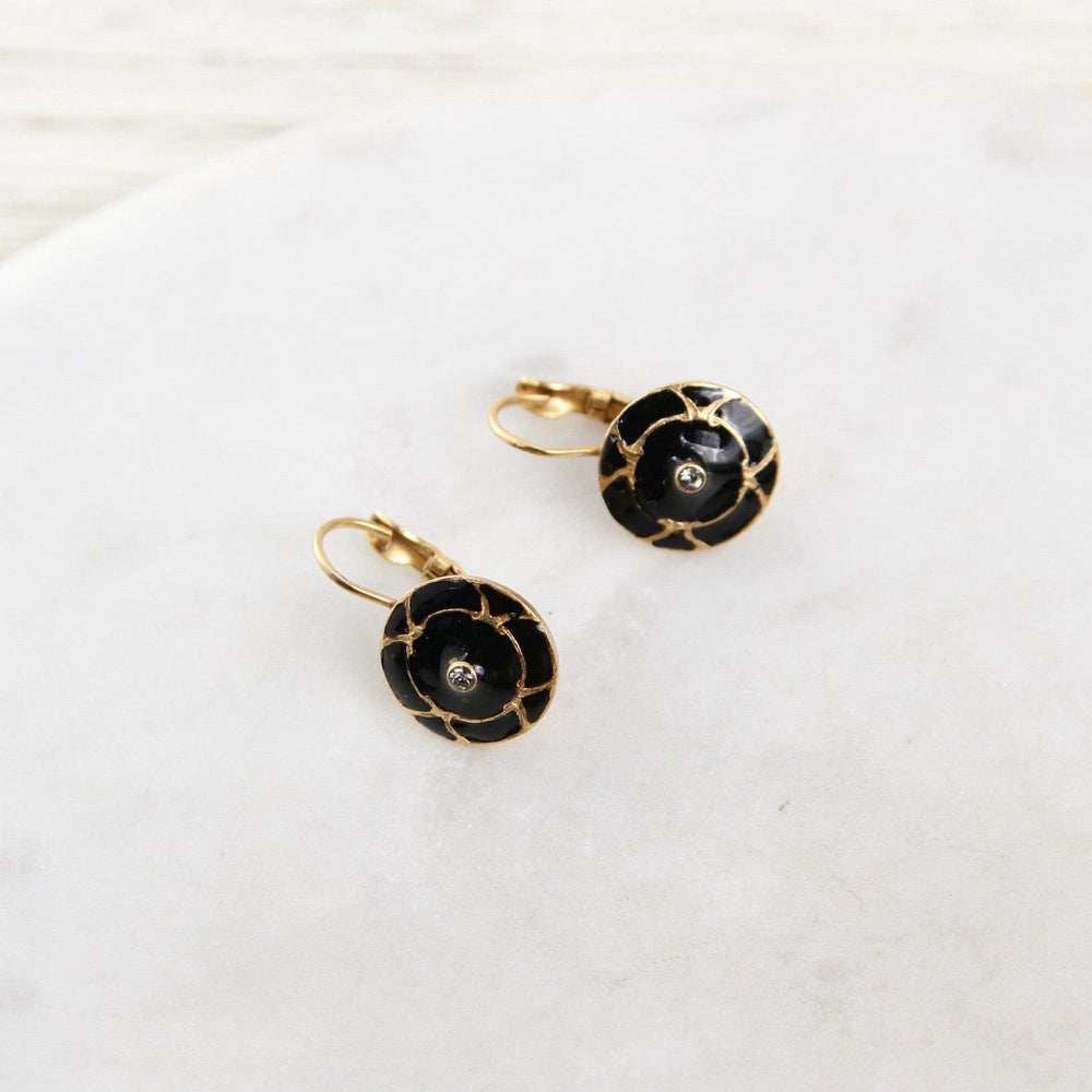 
                      
                        EAR-JM Black Enamel Disc Earring - Gold Plate
                      
                    