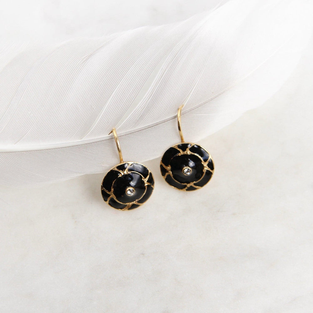 
                      
                        EAR-JM Black Enamel Disc Earring - Gold Plate
                      
                    