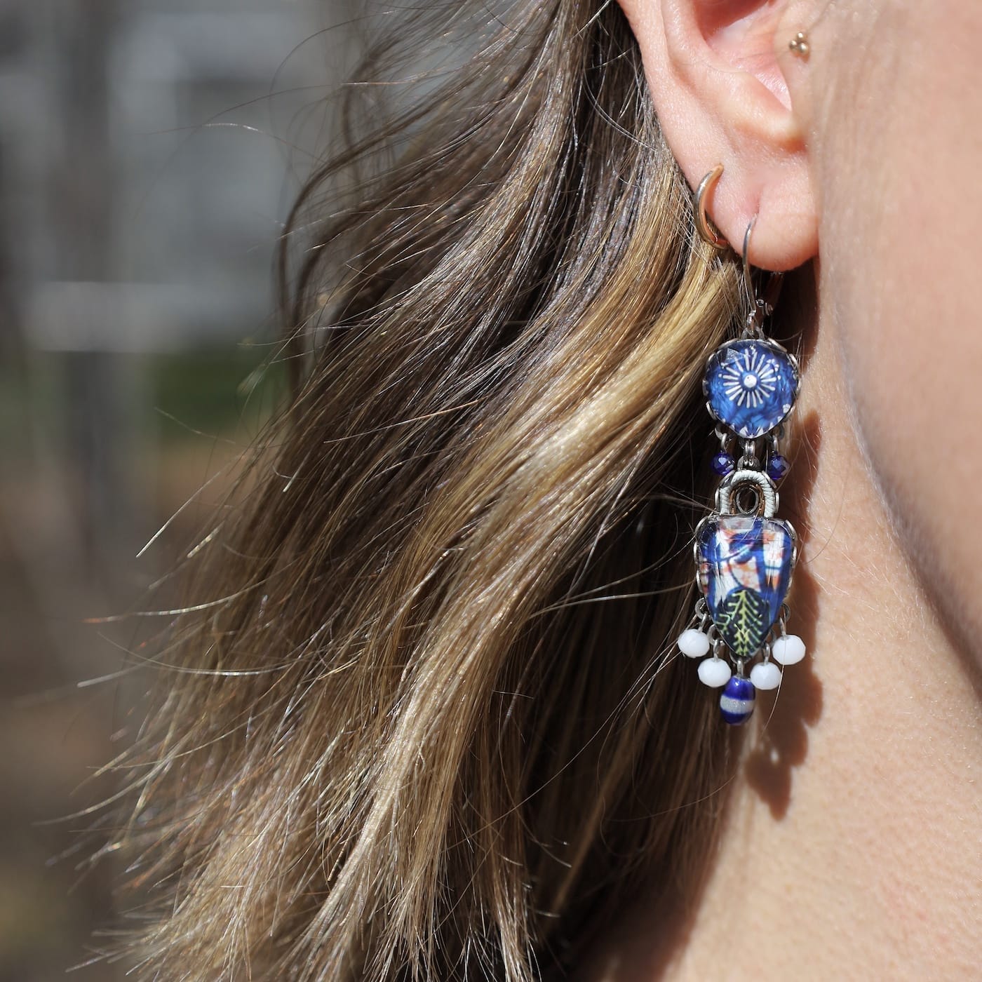 EAR-JM Blue Domes Earrings