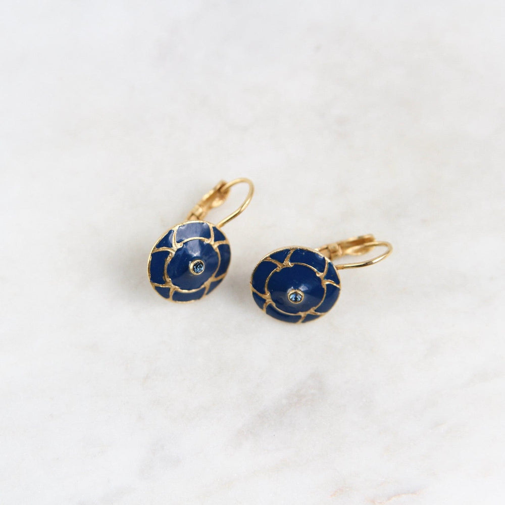 
                      
                        EAR-JM Blue Enamel Disc Earring - Gold Plate -
                      
                    