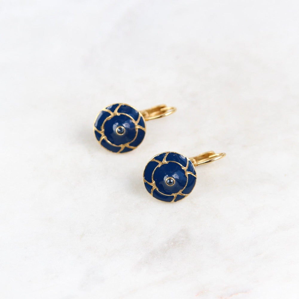 
                      
                        EAR-JM Blue Enamel Disc Earring - Gold Plate -
                      
                    