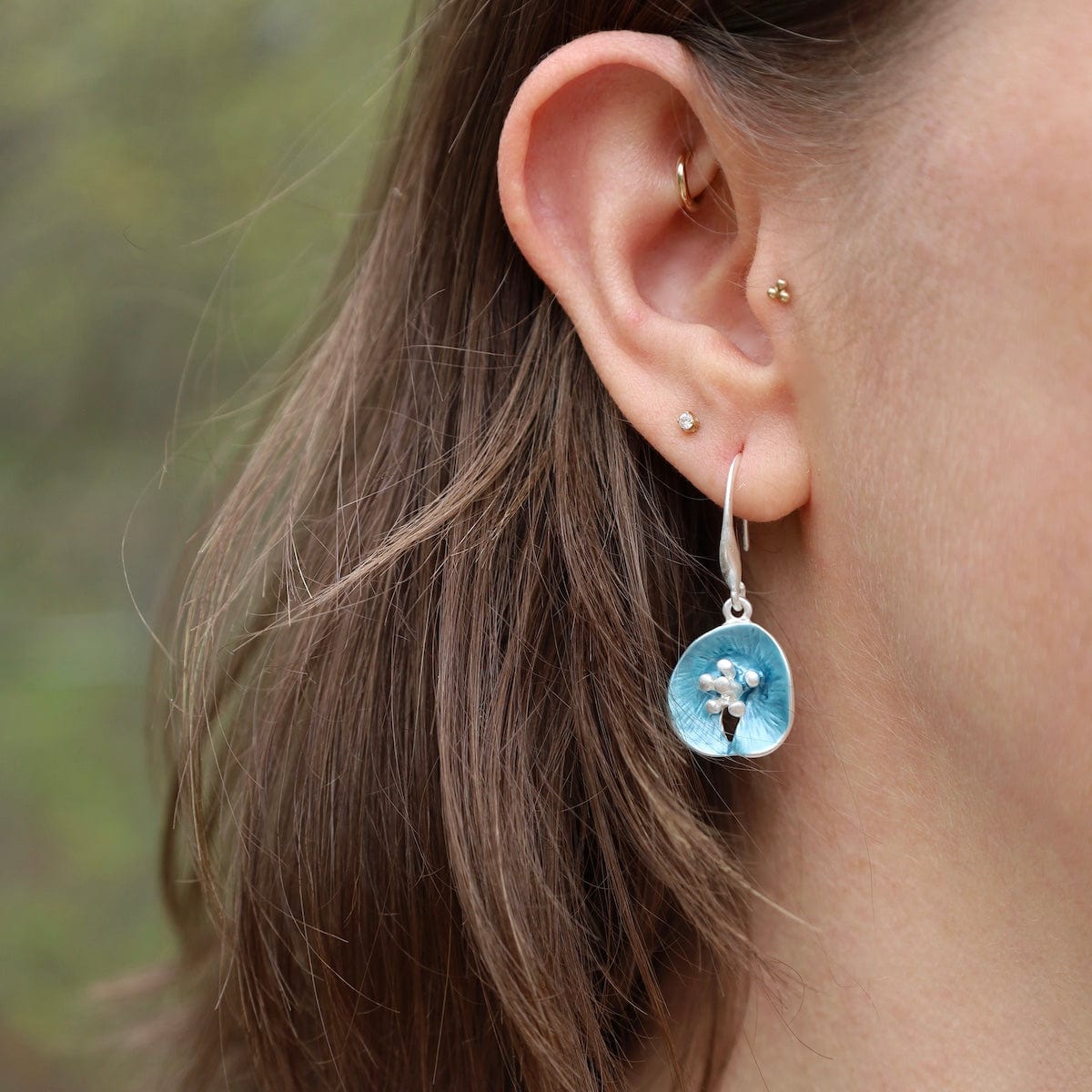 EAR-JM Blue Lilypad Earrings