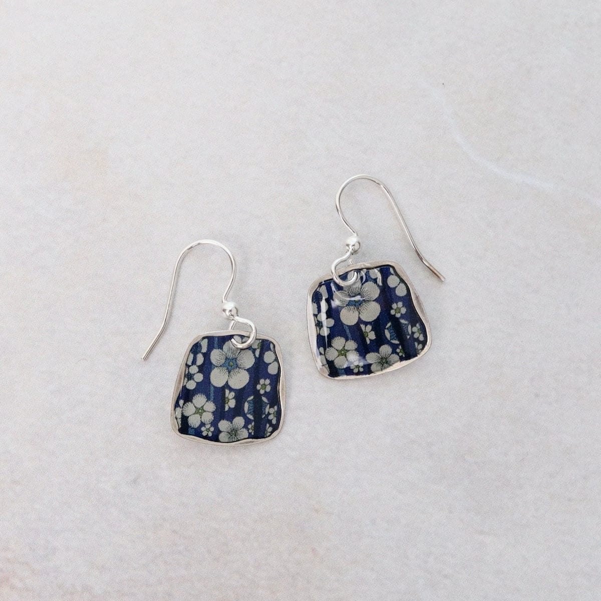 EAR-JM Blue & White Flower Earrings