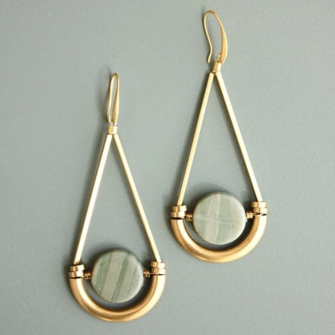 EAR-JM Brass and Jasper Earrings