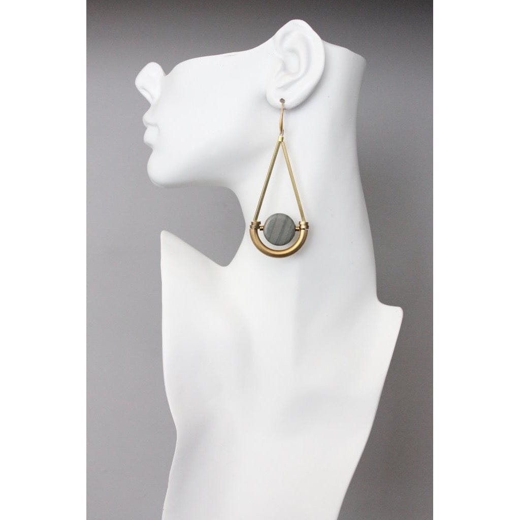 EAR-JM Brass and Jasper Earrings