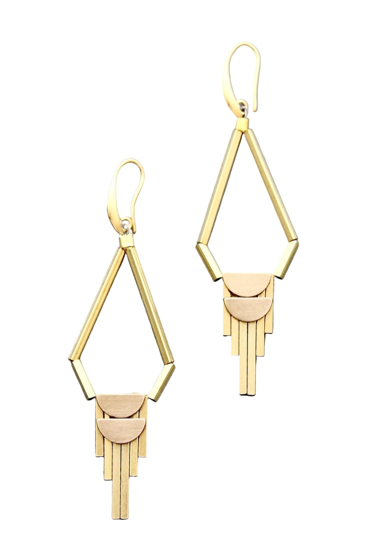 EAR-JM Brass Artdeco Dangle Earrings