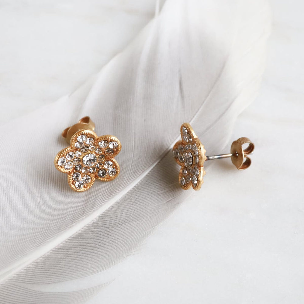 
                      
                        EAR-JM Clear Crystal Encrusted Flower Post Earring
                      
                    