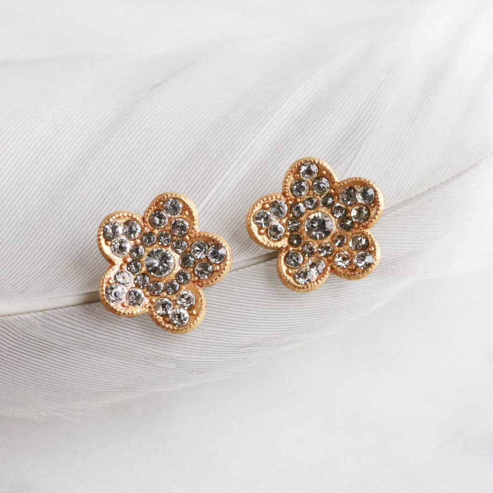 
                      
                        EAR-JM Clear Crystal Encrusted Flower Post Earring
                      
                    