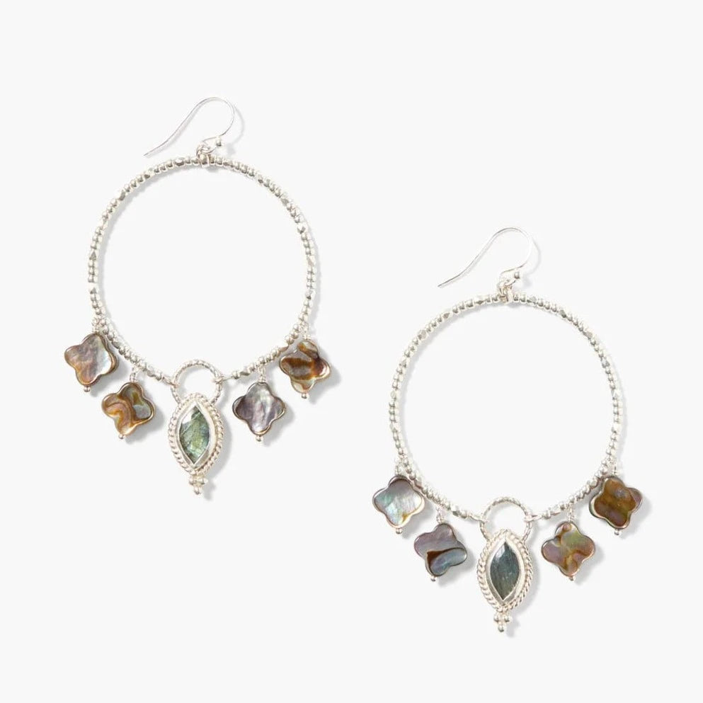 
                      
                        EAR-JM Clover Hoop Earrings Abalone Mix
                      
                    