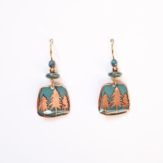 EAR-JM Copper and Teal Tall Pines Bead Earring
