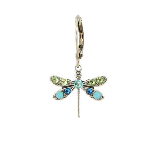 EAR-JM Crystal Dragonfly Earring - Blue Green Mix