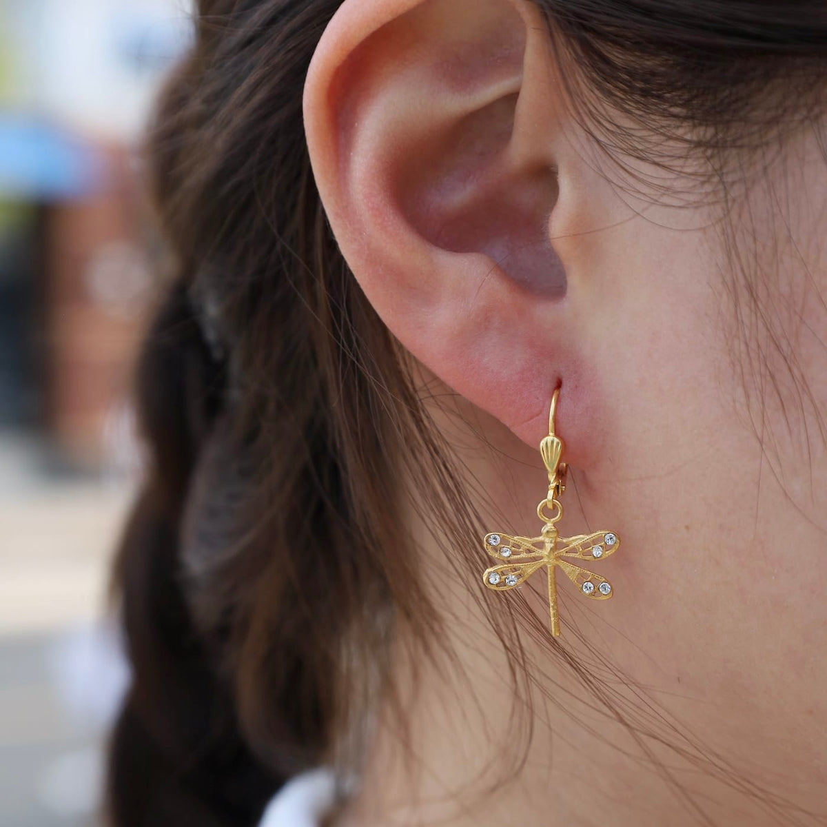 EAR-JM Crystal Dragonfly Earrings