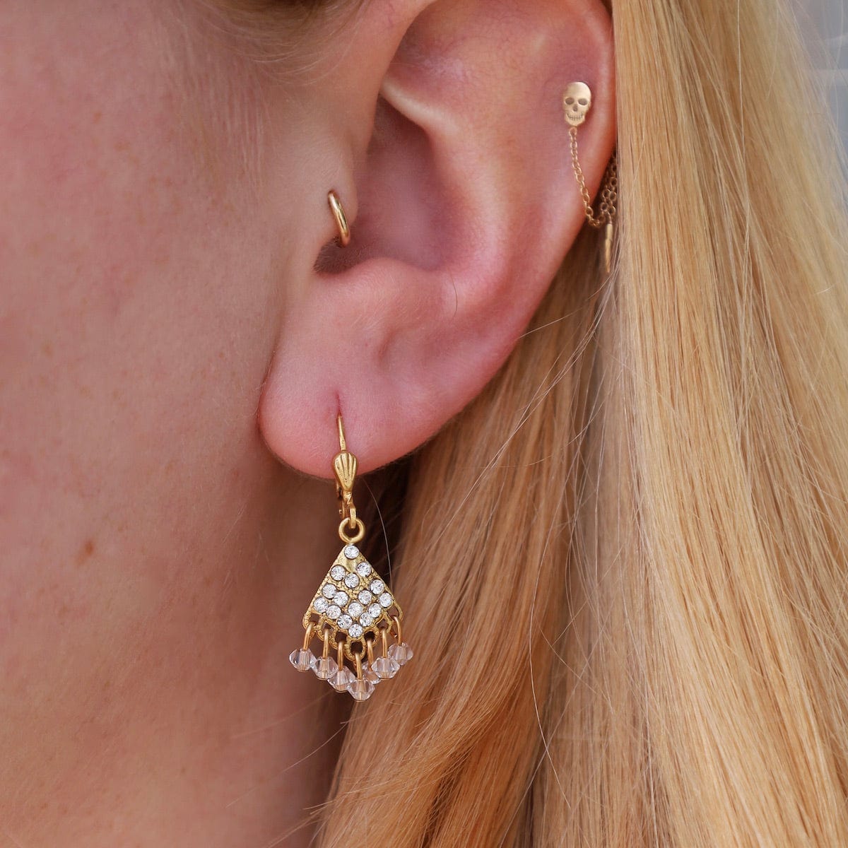 EAR-JM Crystal Lace Fan Earrings