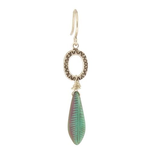 EAR-JM Czech Leaf Bead - Blue