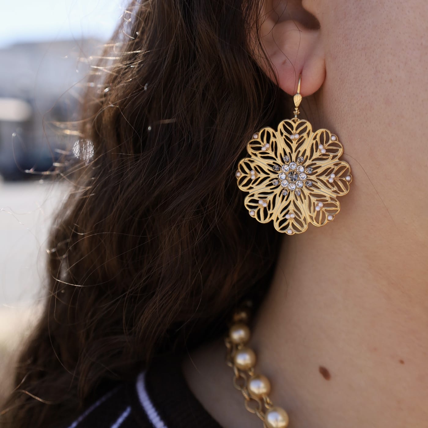 EAR-JM Filigree Petal Earrings