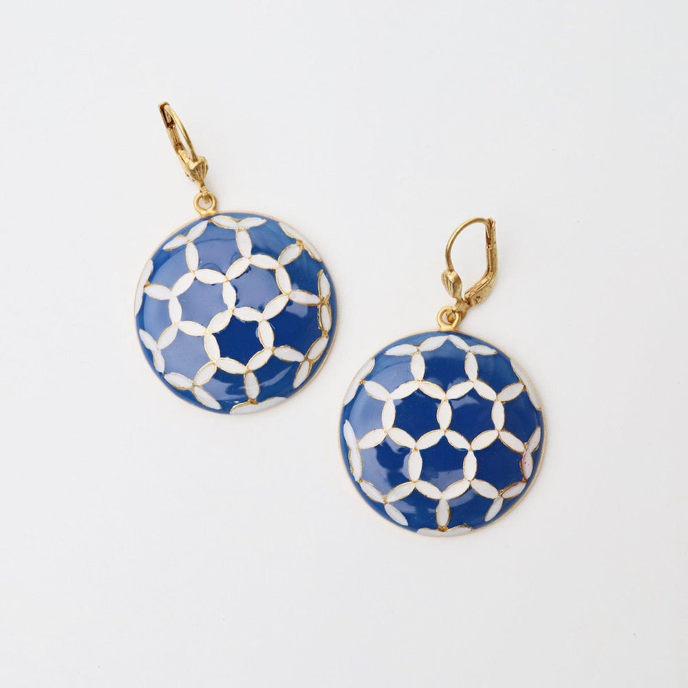 
                      
                        EAR-JM French Blue Honeycomb Enamel Earrings
                      
                    