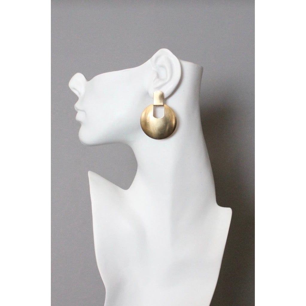 EAR-JM Geometric Round Brass Post Earrings