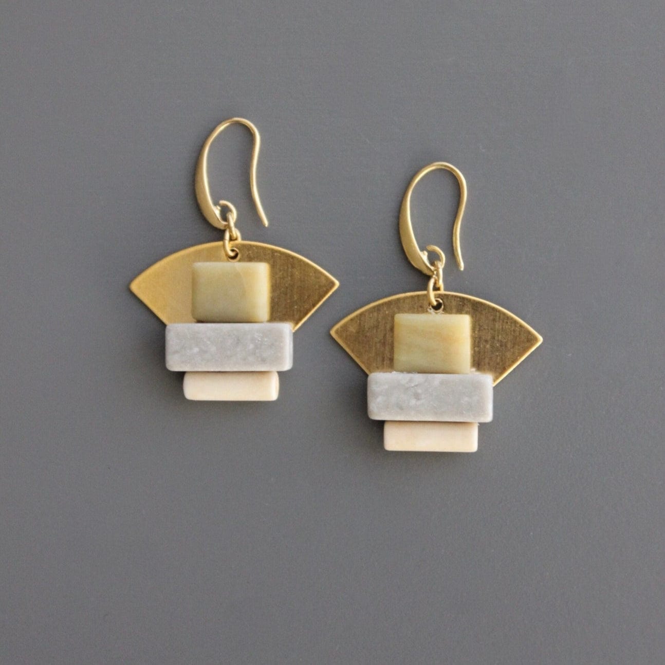 EAR-JM Geometric Serpentine Stone Earrings