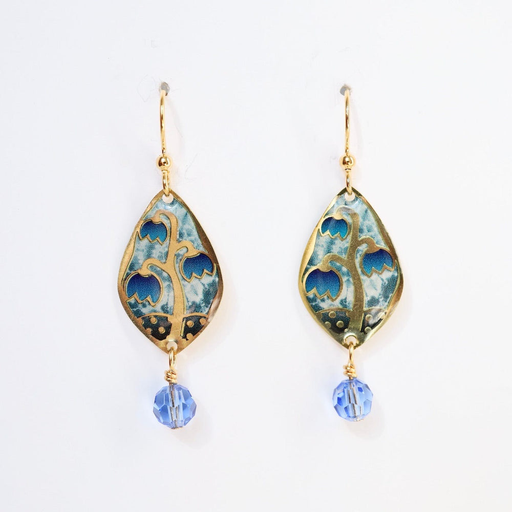 EAR-JM Gold Bell Flower Bellas in Blue Earring