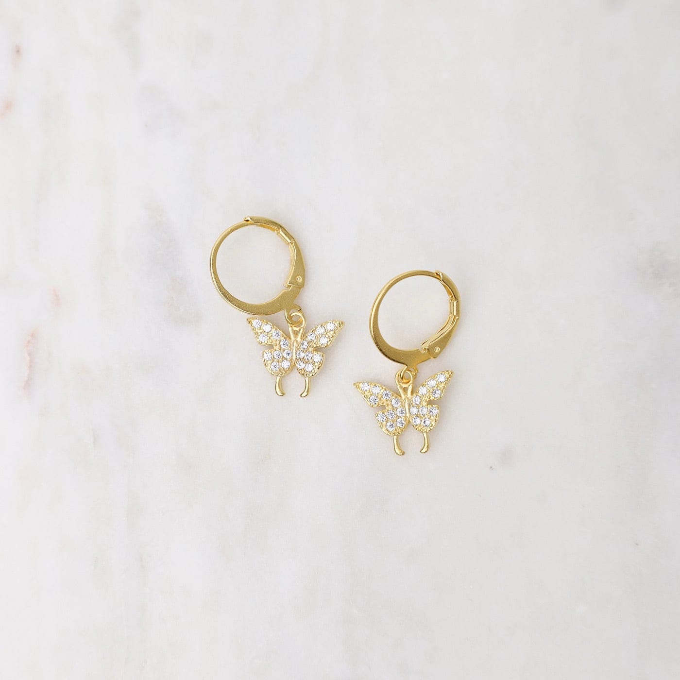 EAR-JM Gold Crystal Butterfly Earrings