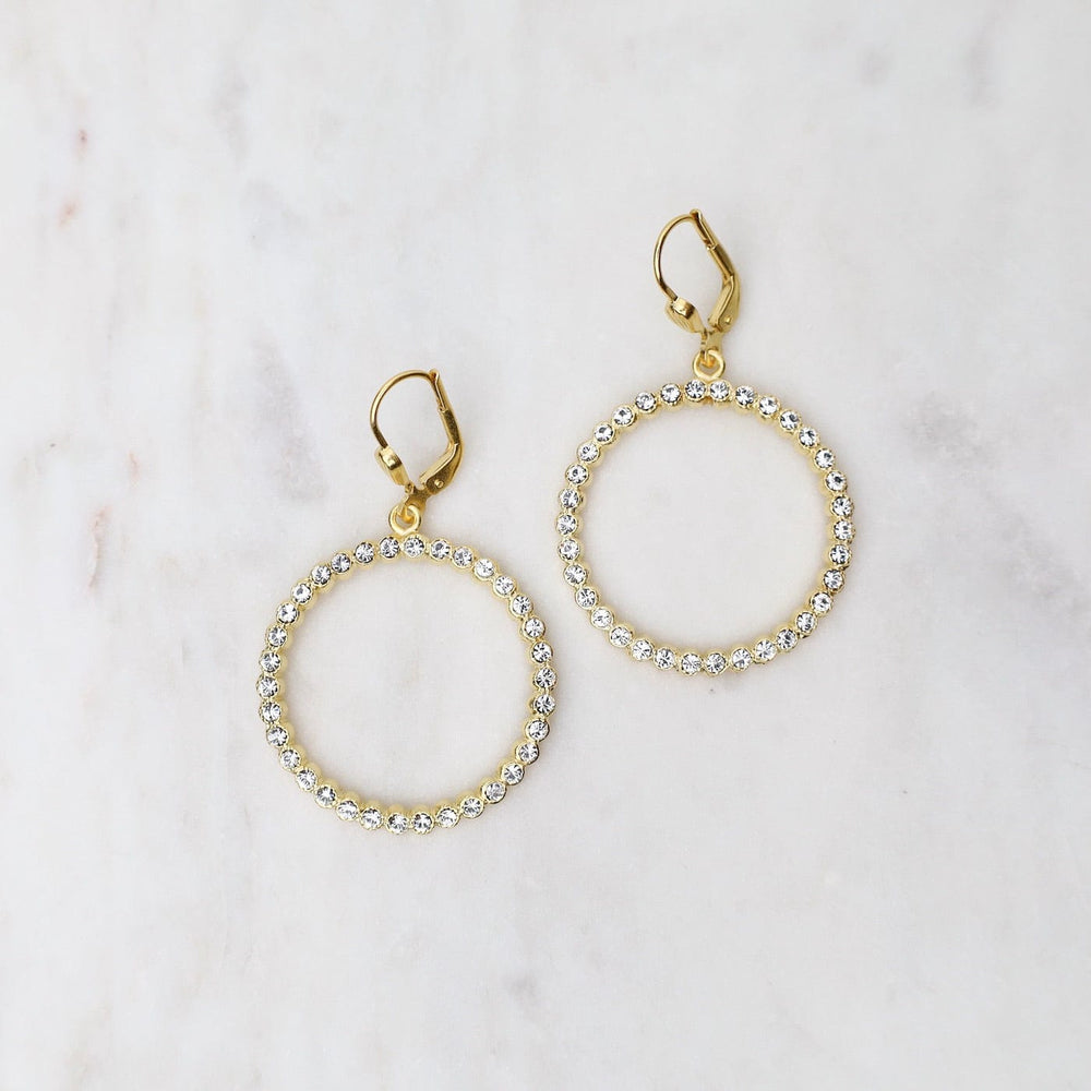 EAR-JM Gold Crystal Circle Earrings