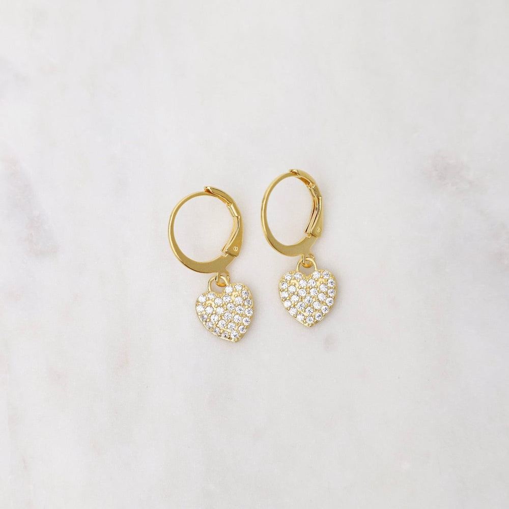 EAR-JM Gold Crystal Heart Earrings