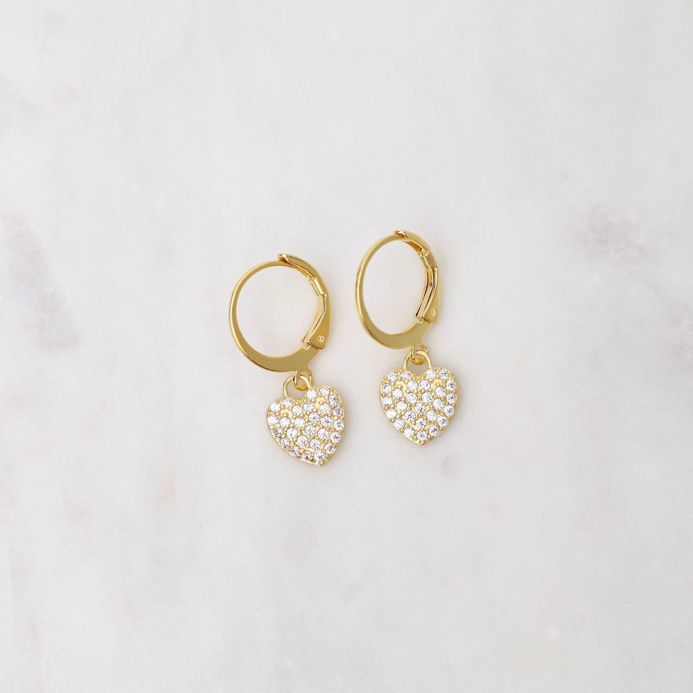 EAR-JM Gold Crystal Heart Earrings