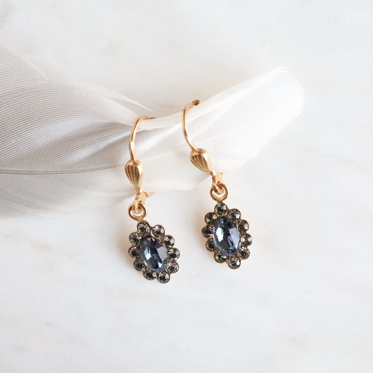 Load image into Gallery viewer, EAR-JM Gold Midnight Marquis Cut Earrings

