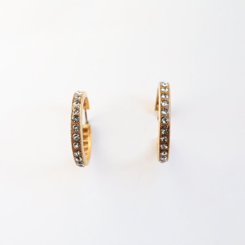 
                      
                        EAR-JM Gold Plate Clear Crystal Hoop Earrings
                      
                    