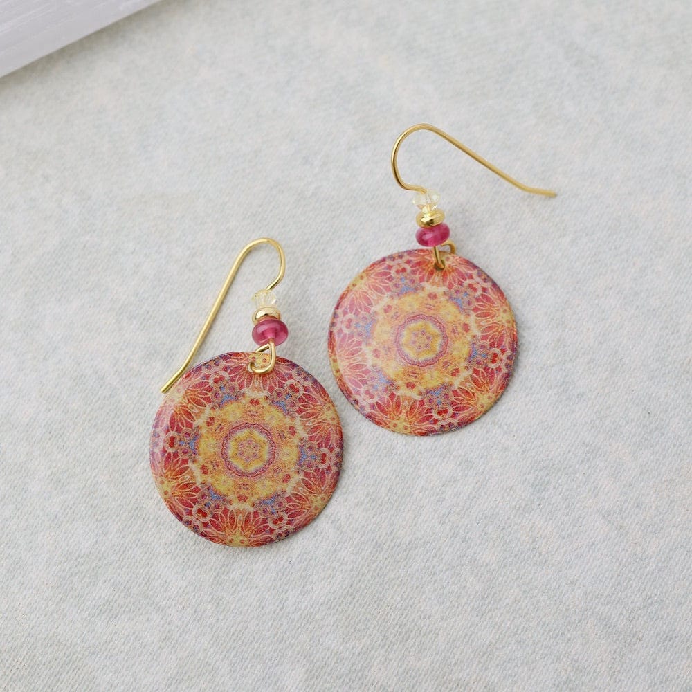 EAR-JM Golden Mandala Earrings  - Plated Surgical Steel E