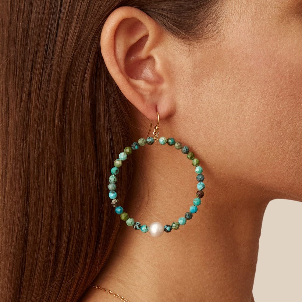 
                      
                        EAR-JM Grand Turquoise & Pearl Hoops
                      
                    