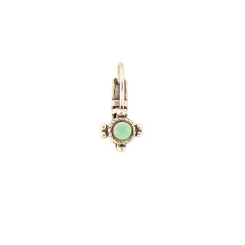 EAR-JM Granulated Stone - Green Moonstone