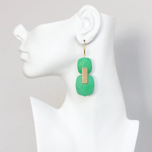 EAR-JM Green Geometric Earrings