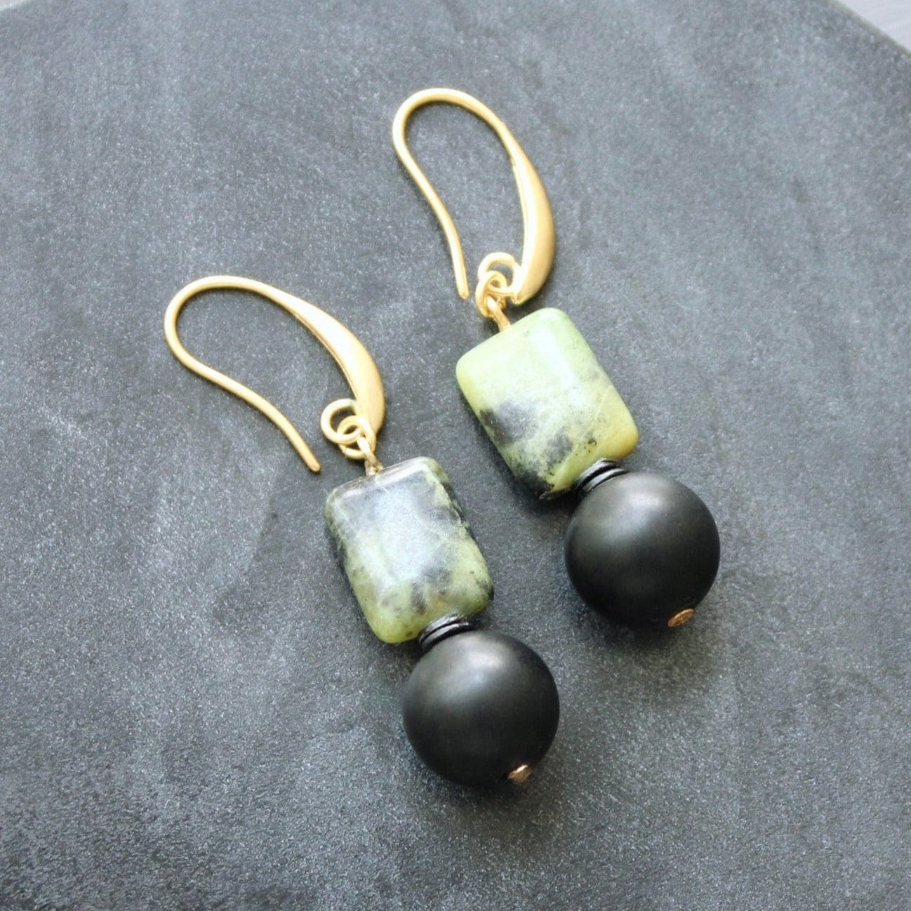 EAR-JM Green Jasper Earrings