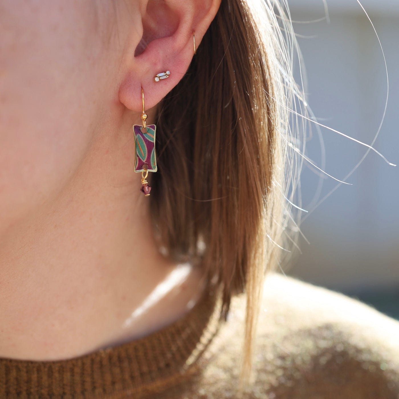 EAR-JM Green Leaf Earrings