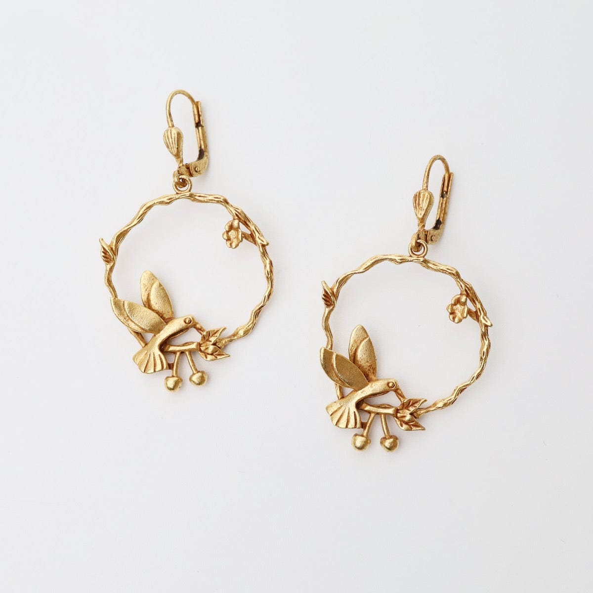 EAR-JM Hummingbird Earrings - Gold Plate