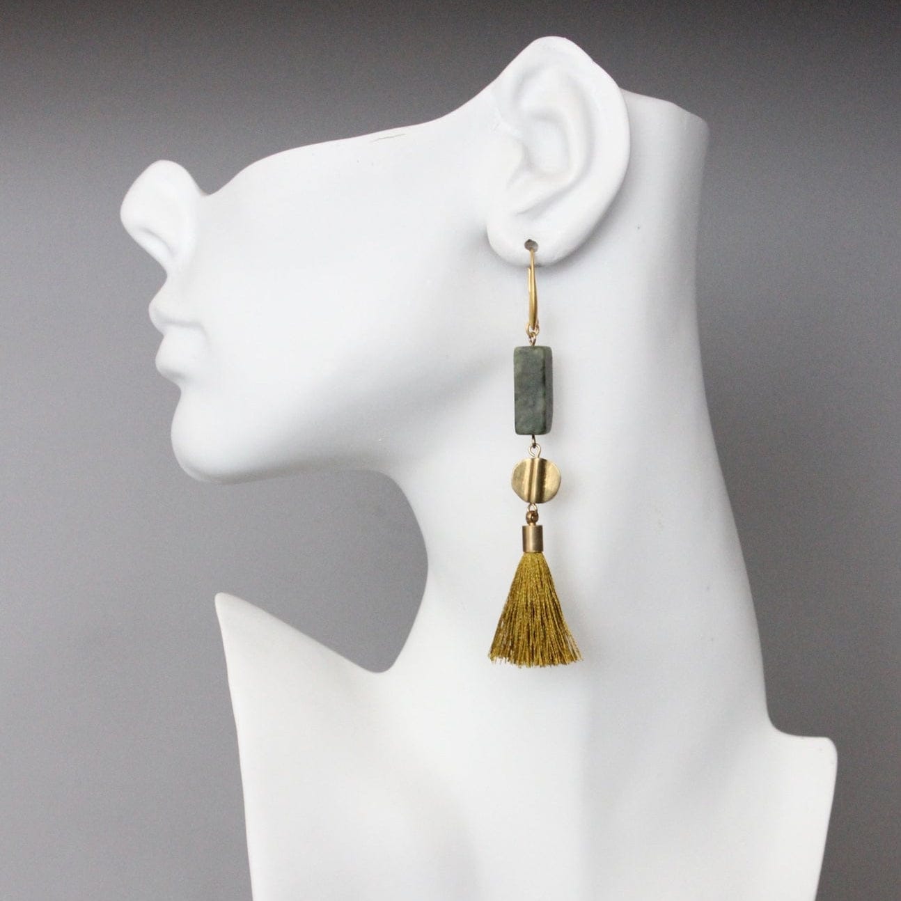 EAR-JM Jade and Tassel  Earrings