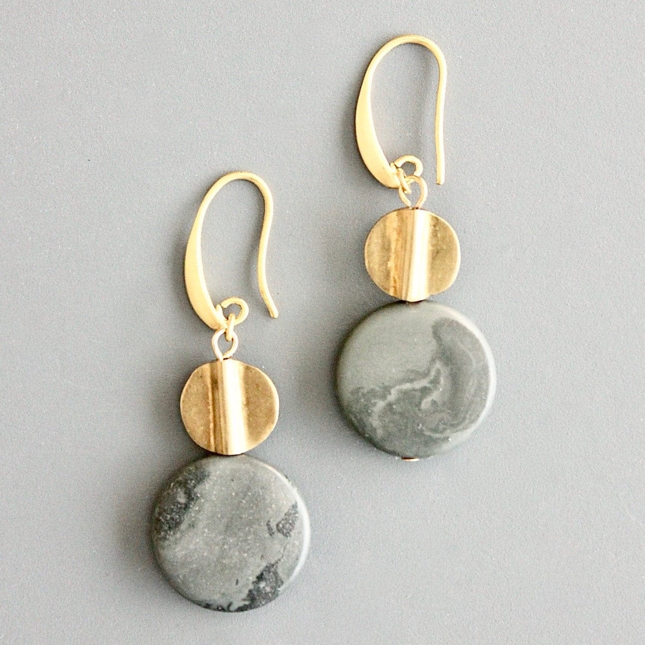 EAR-JM Jasper and Brass Earrings