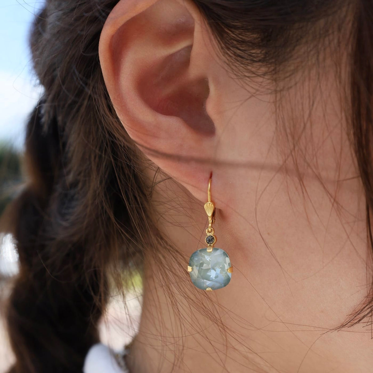 EAR-JM Large Agave Drop Earring- Gold Plate