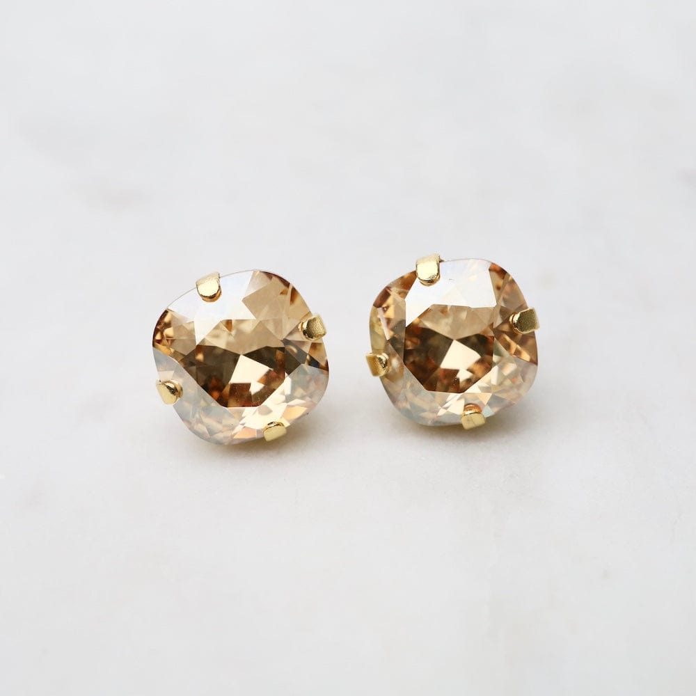 EAR-JM Large Champange Post Earring- Gold Plate