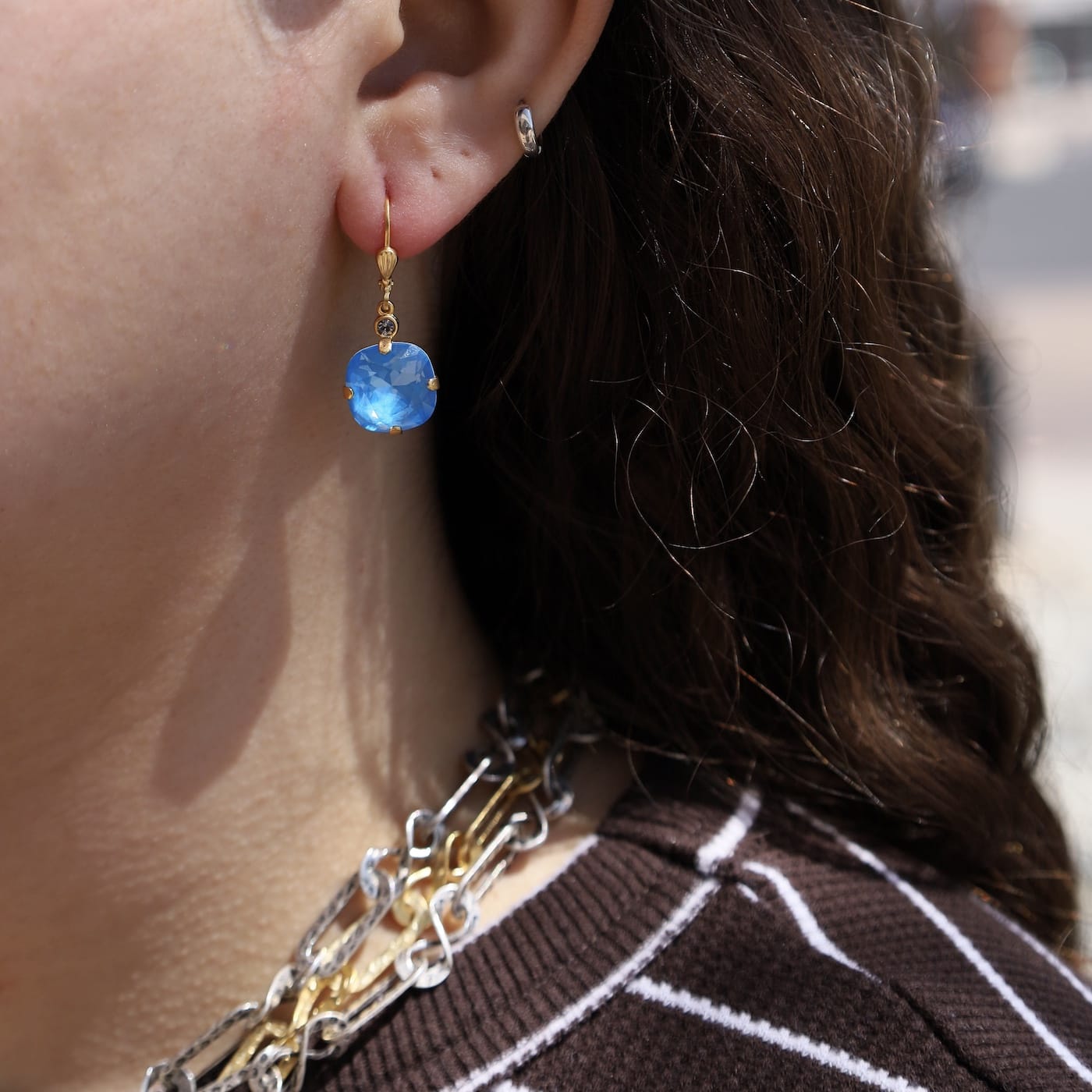 EAR-JM Large Electric Blue Delight Drop Earrings