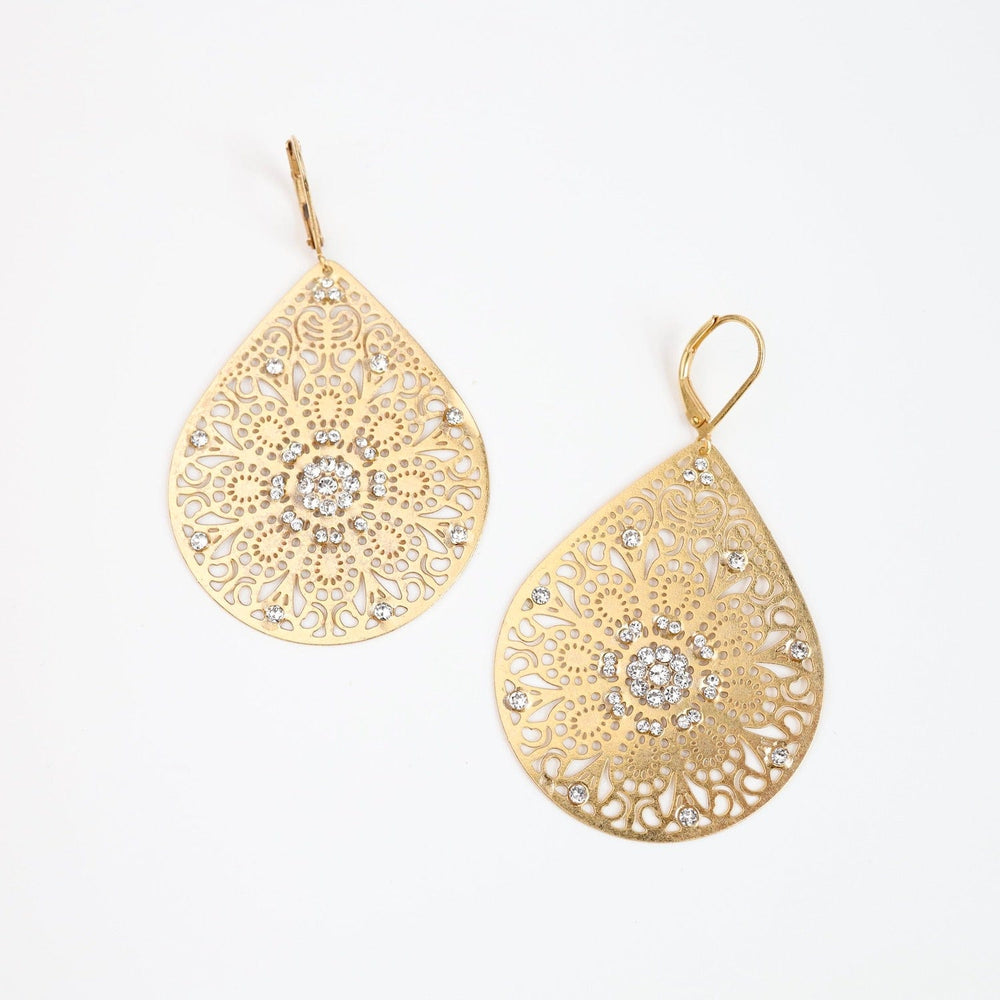 EAR-JM Large Filigree Teardrop Drop Earring