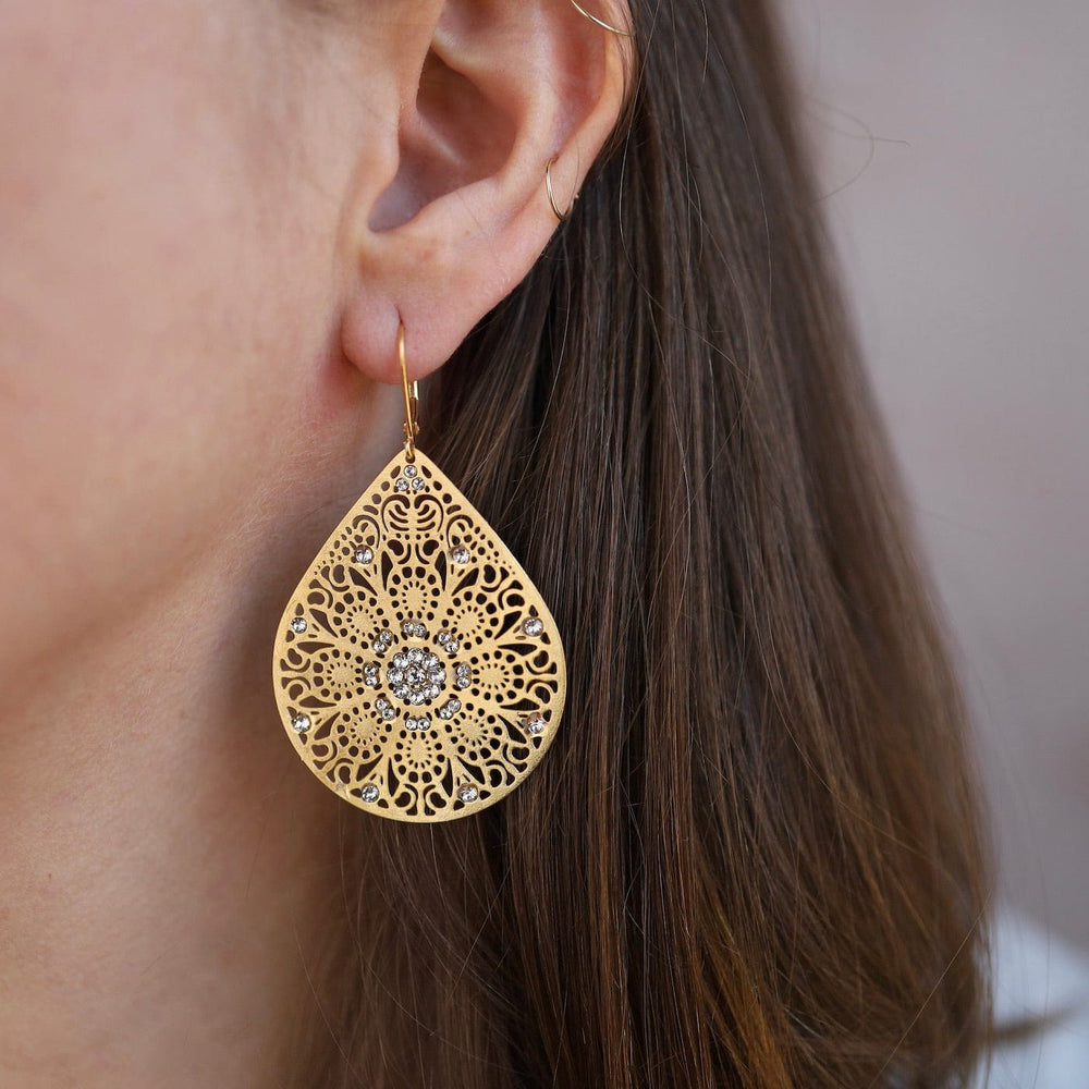 EAR-JM Large Filigree Teardrop Drop Earring