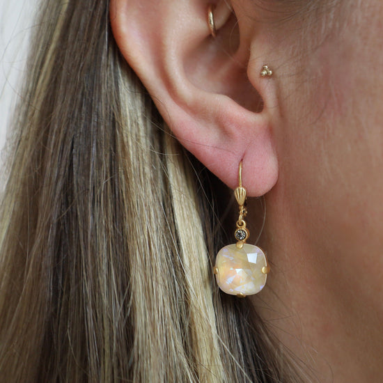 EAR-JM Large Ivory Delite Drop Earrings - Gold Plate