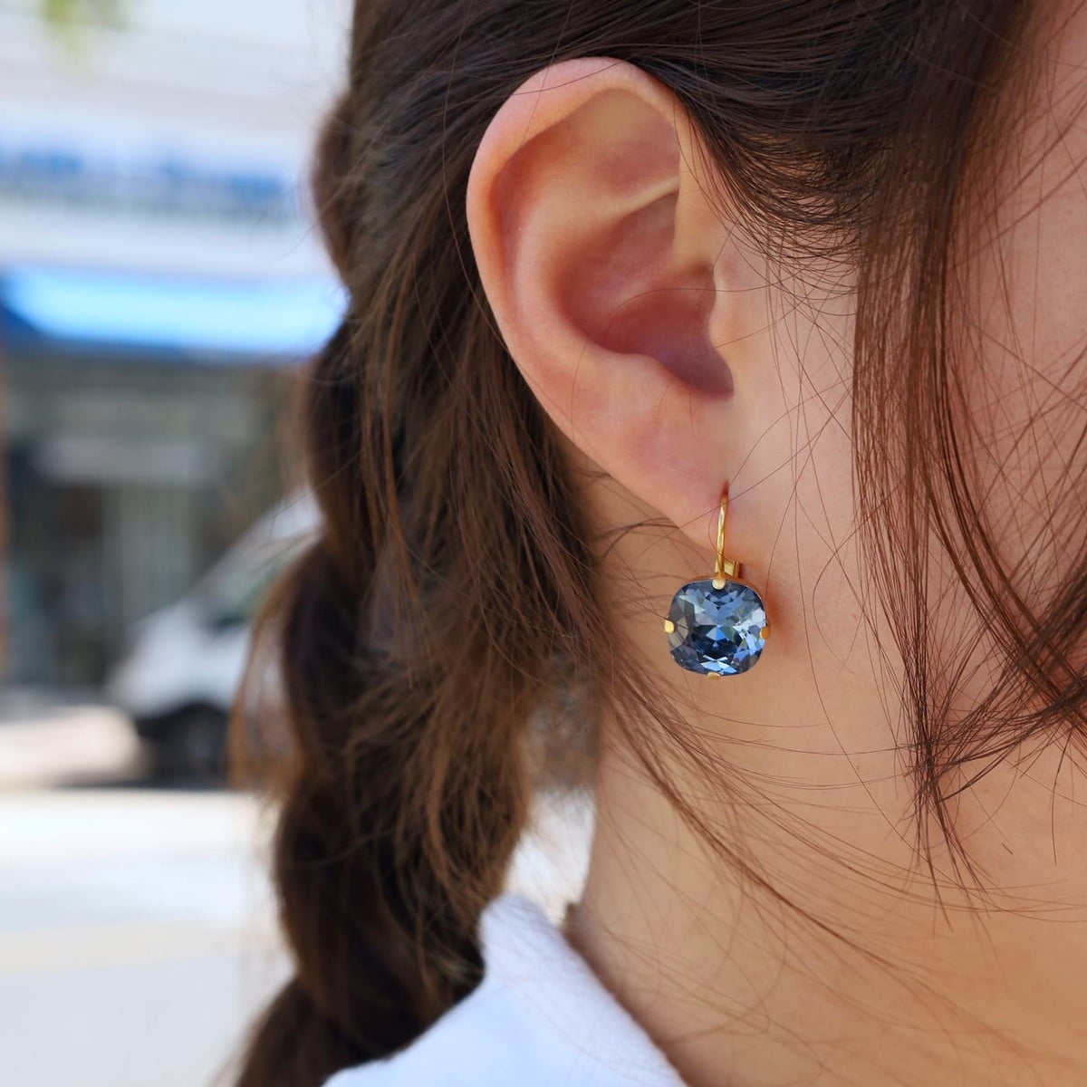 EAR-JM Large Midnight Drop Earring- Gold Plate