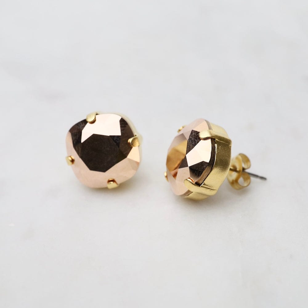 EAR-JM Large Rose Gold Post Earring- Gold Plate