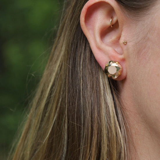 EAR-JM Large Rose Gold Post Earrings- Gold Plate