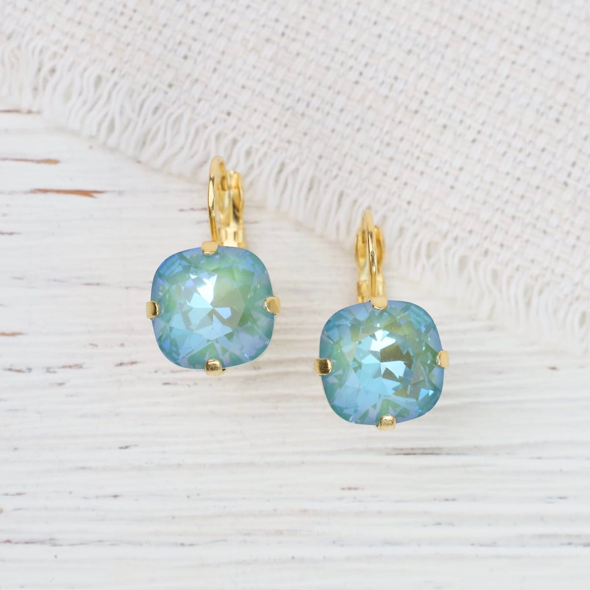 EAR-JM Large Sage Drop Earring- Gold Plate