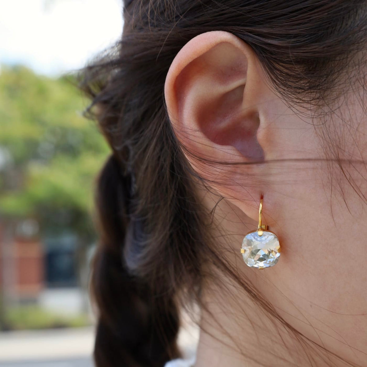 EAR-JM Large Shade Drop Earring- Gold Plate